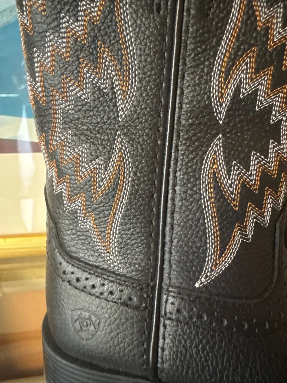 Ariat Kids Tycoon Western Cowboy Boots Bear Black Leather Size 9